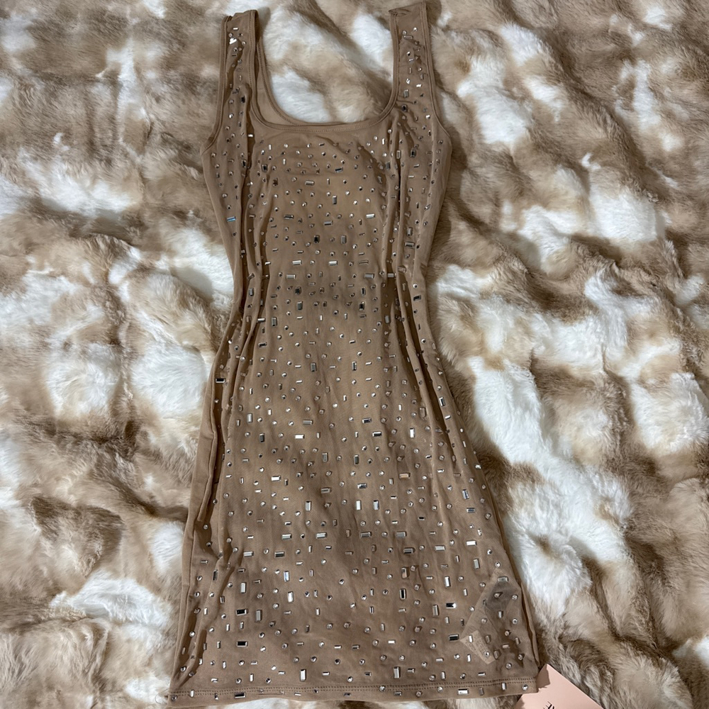 See through glittery dress